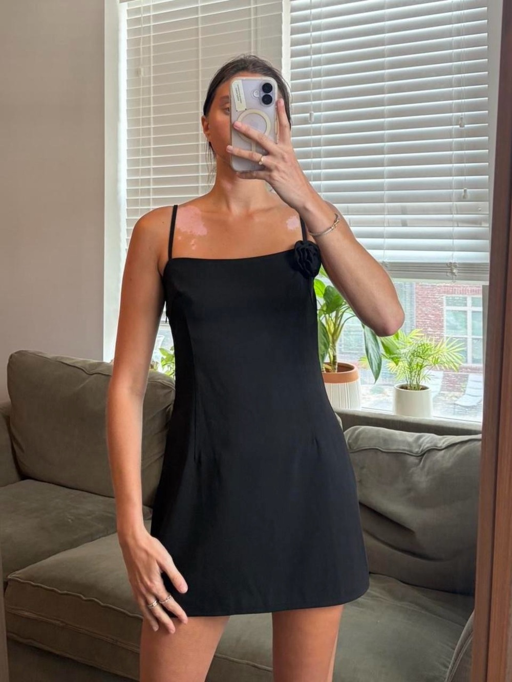 Motel black mini dress